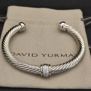 David Yurman 7mm Bead Bracelet With Diamonds
